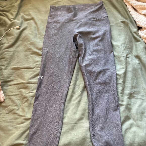Under Armour HeatGear Compression Leggings | Mid-Rise Heather Gray | Size M - Picture 1 of 4
